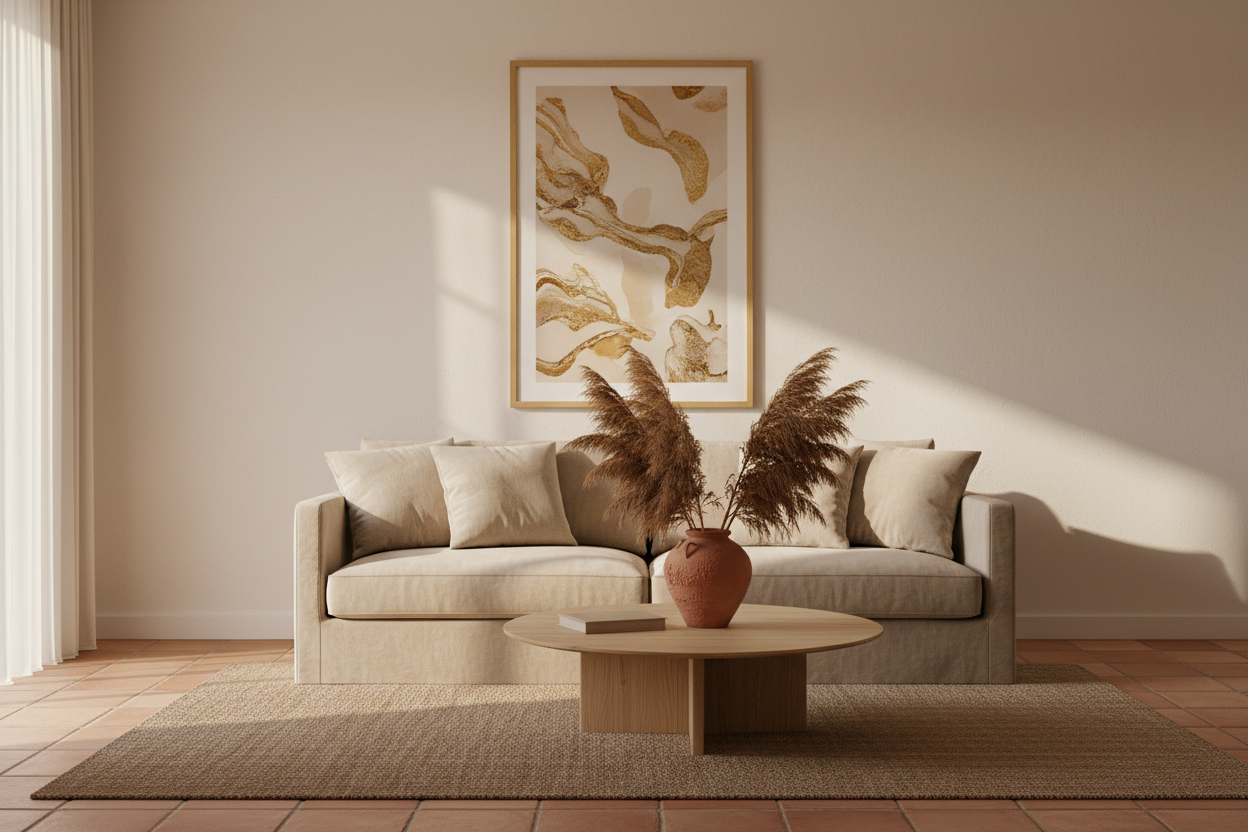 affiche murale décorative dans un intérieur chaleureux — Cassili-home