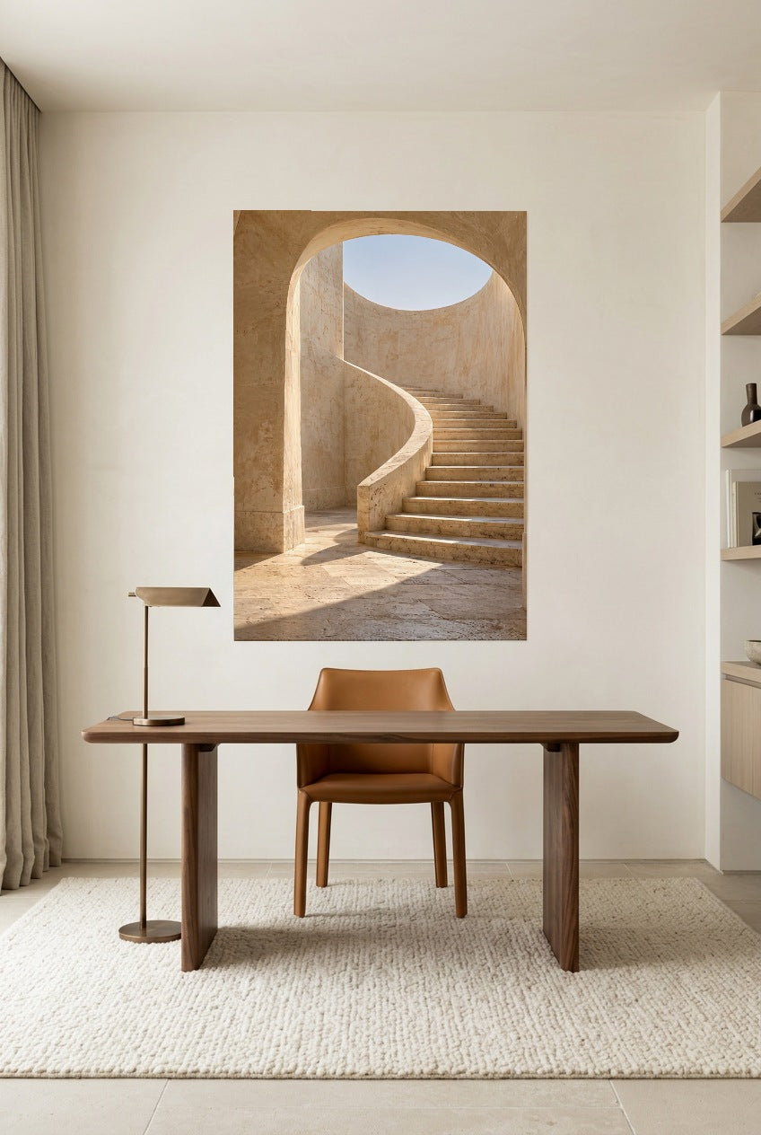 L'Escalier en Spirale — affiche sans cadre dans un bureau
