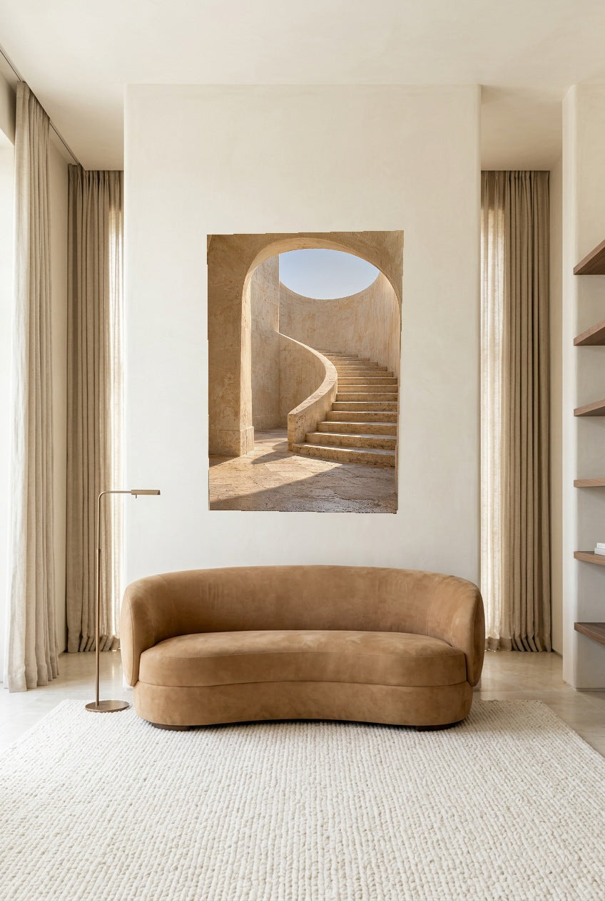 L'Escalier en Spirale — affiche sans cadre dans un salon de lecture