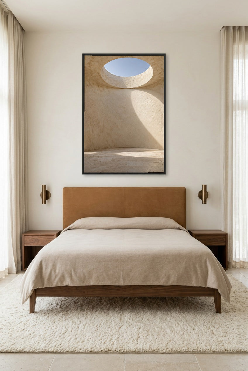 The Oculus — poster in a black frame in a bedroom