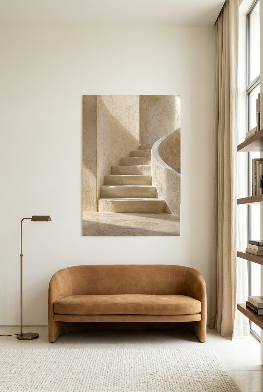 L'Escalier Arrondi — affiche sans cadre dans un coin lecture