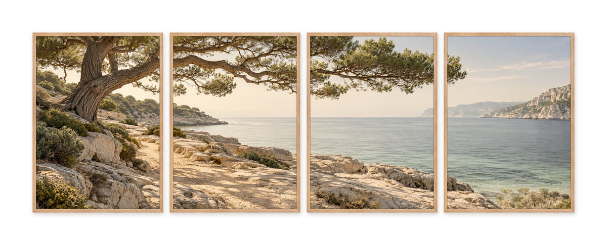 Le Grand Pin Marin — quadriptyque, cadre chêne
