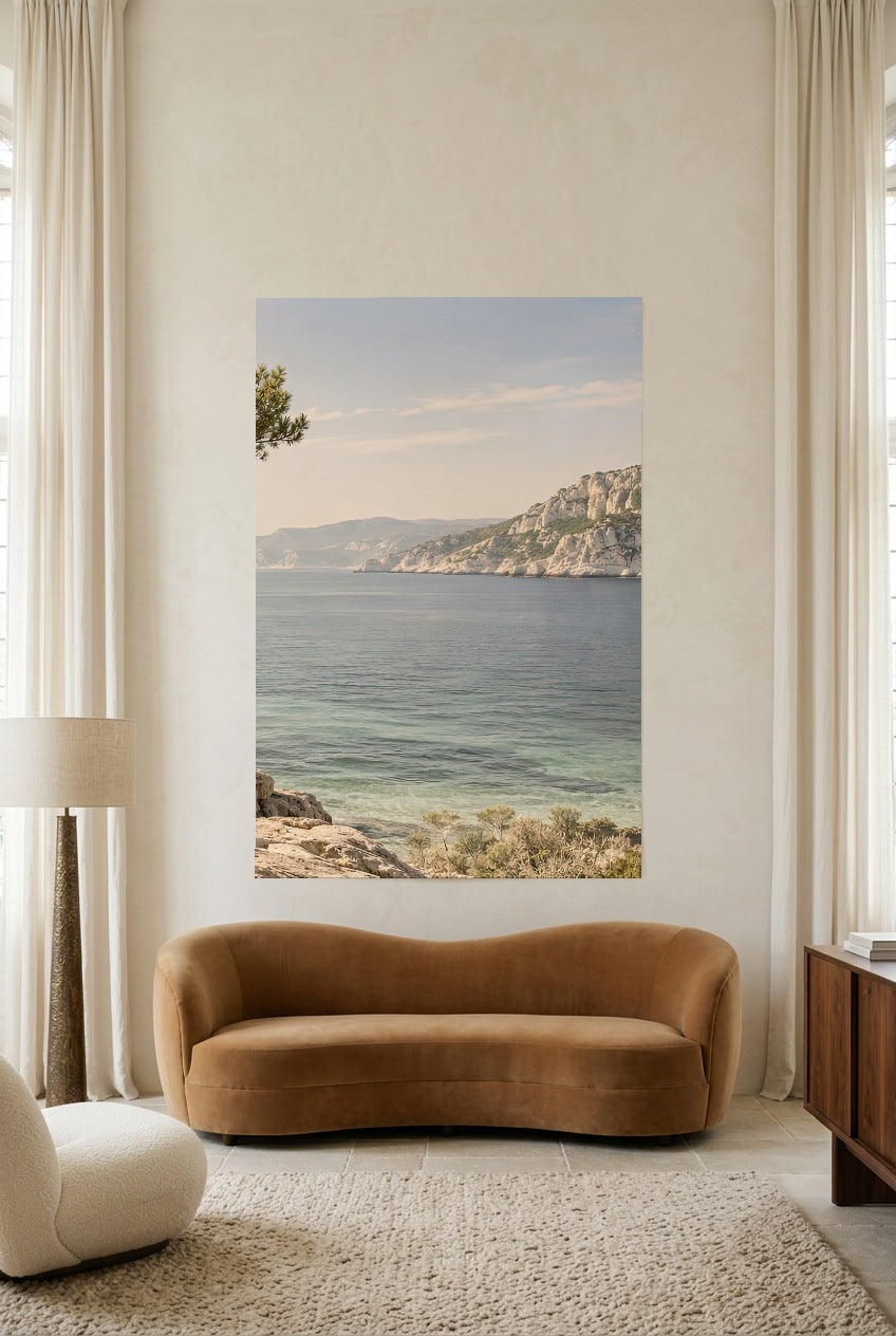 De Verre Kust — poster zonder lijst in een woonkamer