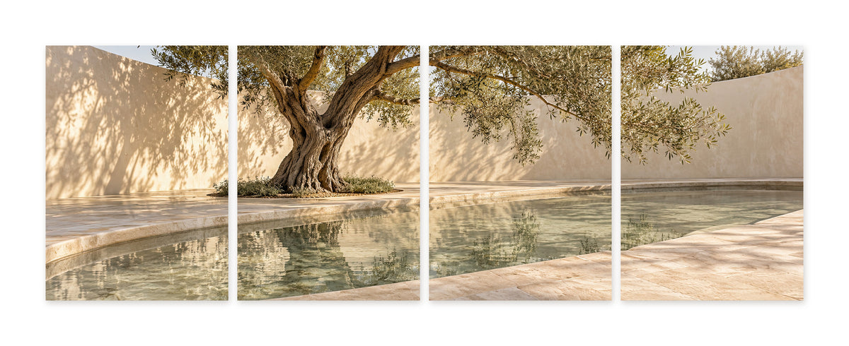 Le Bassin à l'Olivier — quadriptyque, poster sans cadre