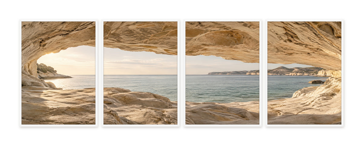 La Grotte Marine — quadriptyque, cadre blanc