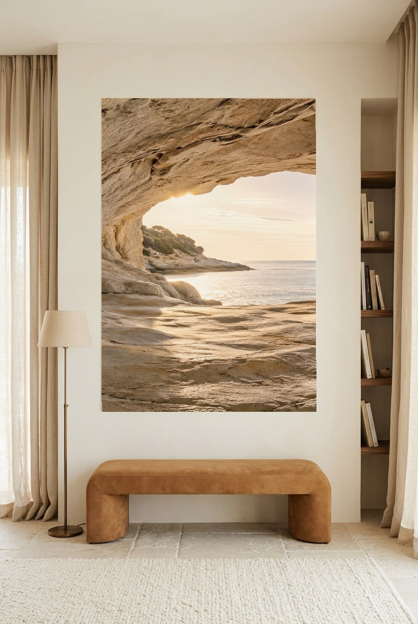 L'Entrée de la Grotte — affiche sans cadre dans un salon de lecture