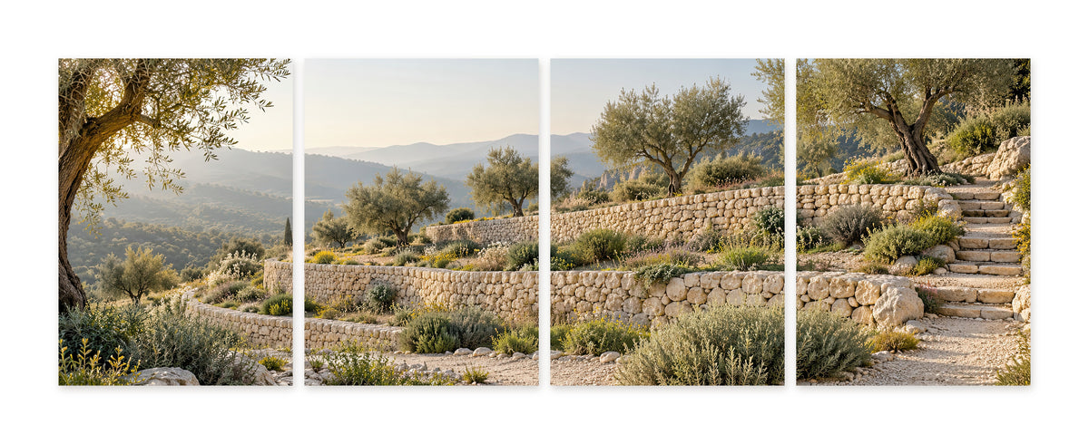 Les Restanques — quadriptyque, poster sans cadre