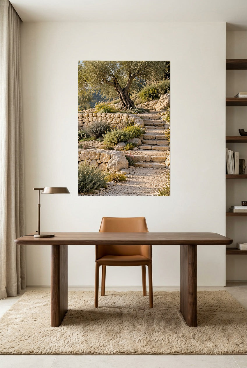 L'Escalier des Restanques — affiche sans cadre dans un bureau