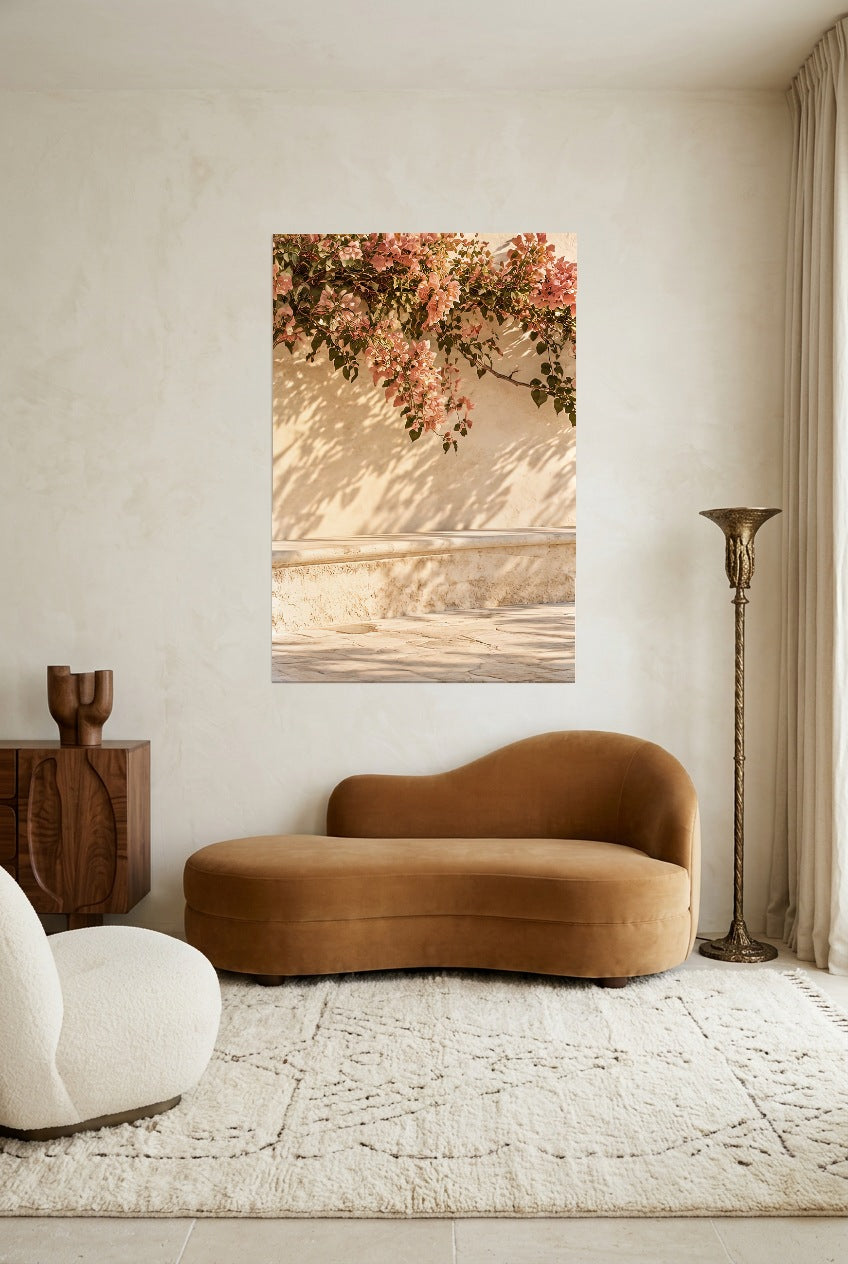 La Cascade Rose — affiche sans cadre dans un salon