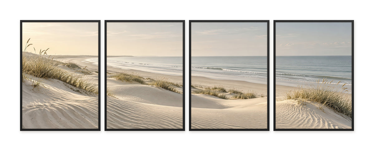 Les Dunes du Rivage — quadriptyque, cadre noir