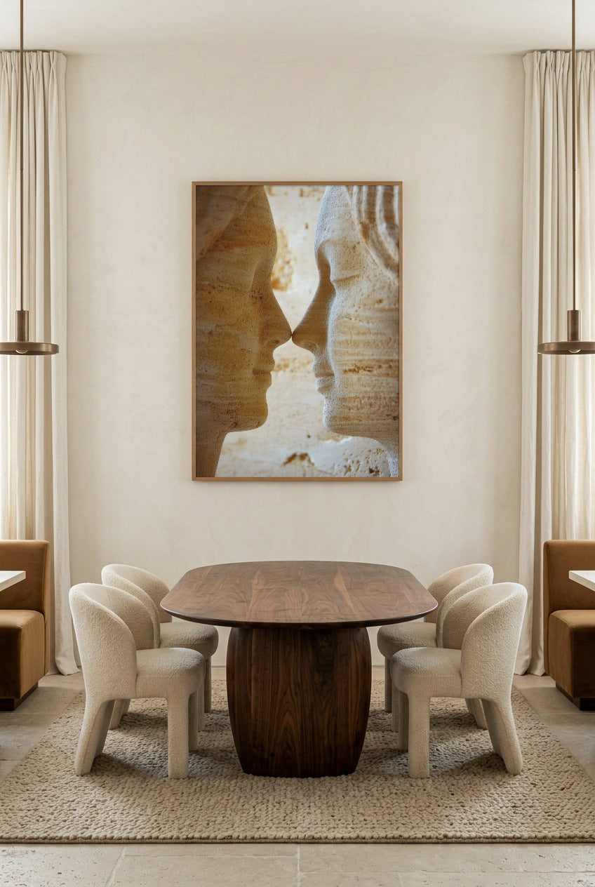 Le Souffle — poster in eikenhouten lijst in een eetkamer