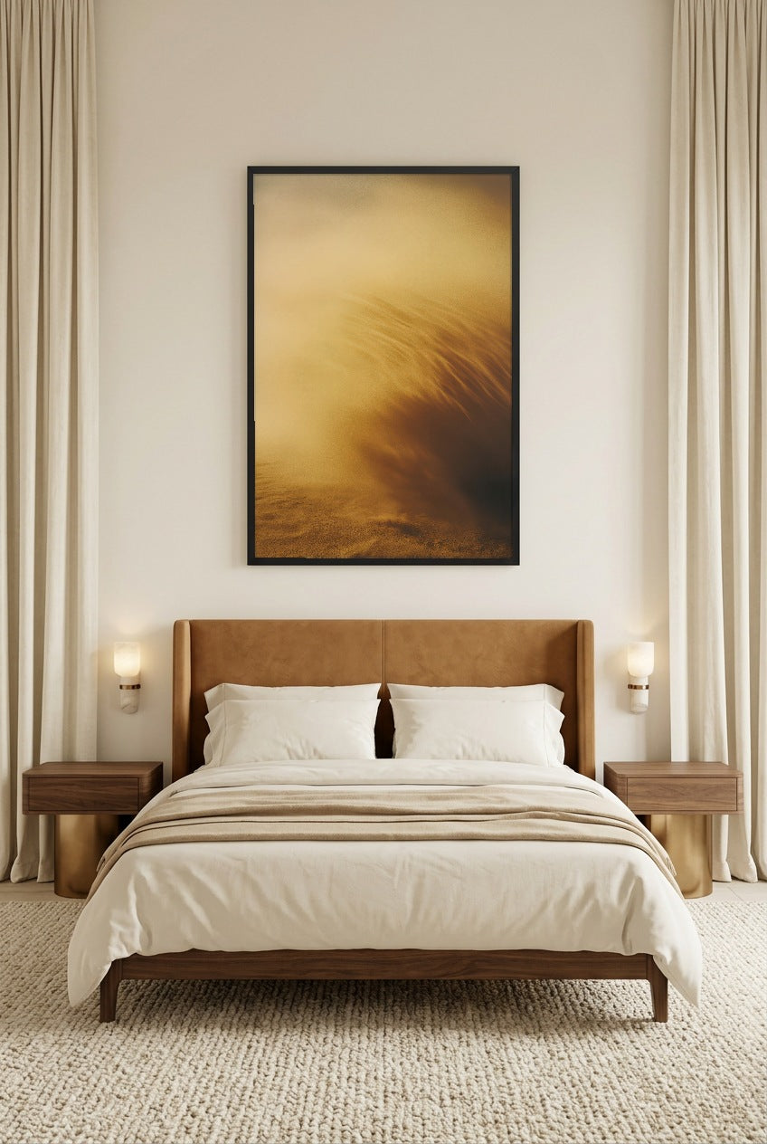 Le Souffle du Désert — poster in a black frame in a bedroom