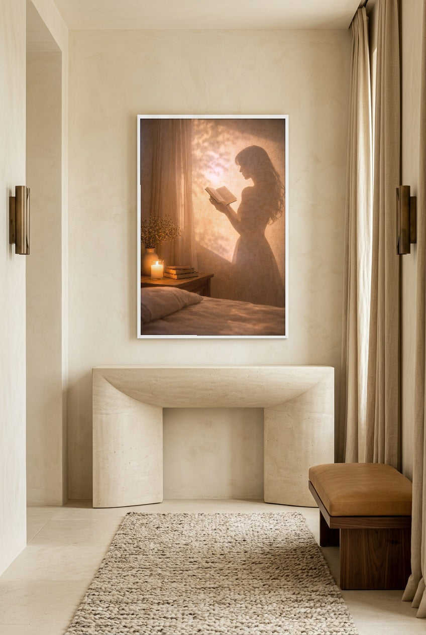 Le Livre du Soir — poster con cornice bianca in un ingresso