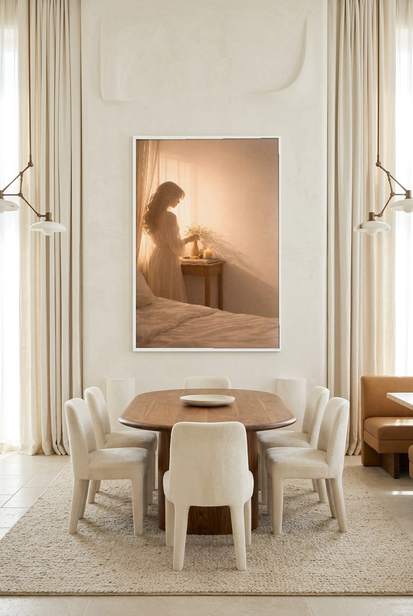 Le Rituel des Fleurs — Poster im weißen Rahmen im Esszimmer