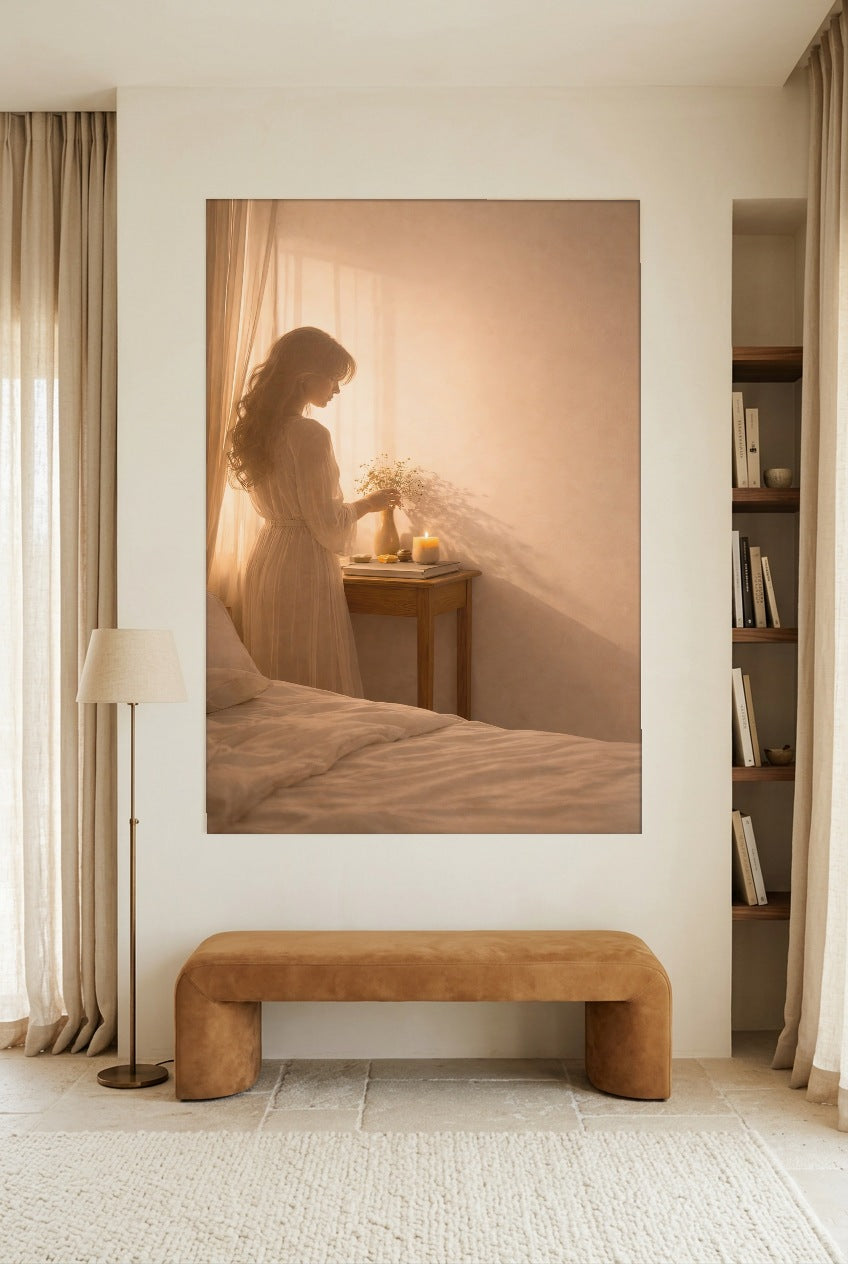 Le Rituel des Fleurs — unframed poster in a reading room