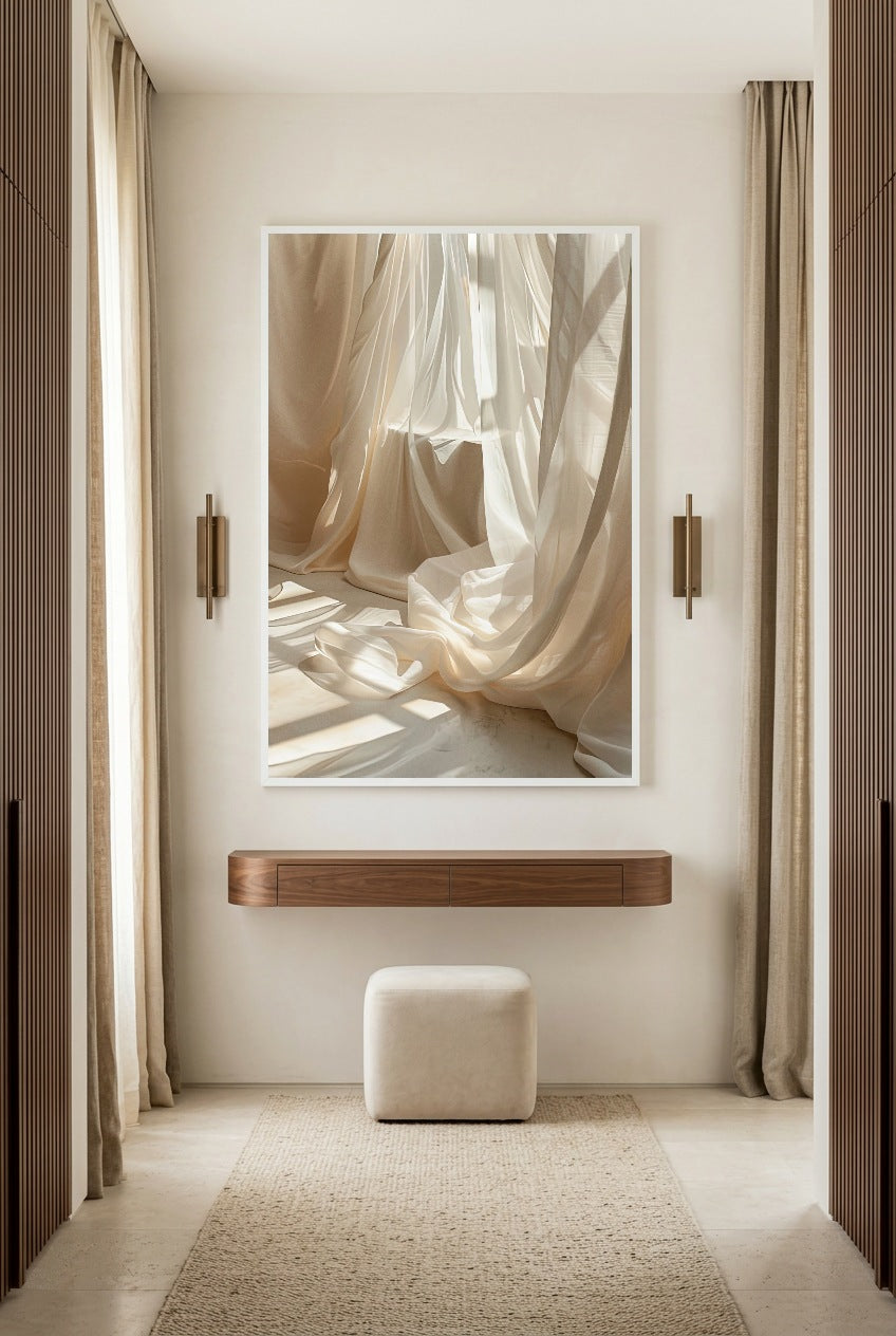 The Translucent Veil — poster in a white frame in an entryway