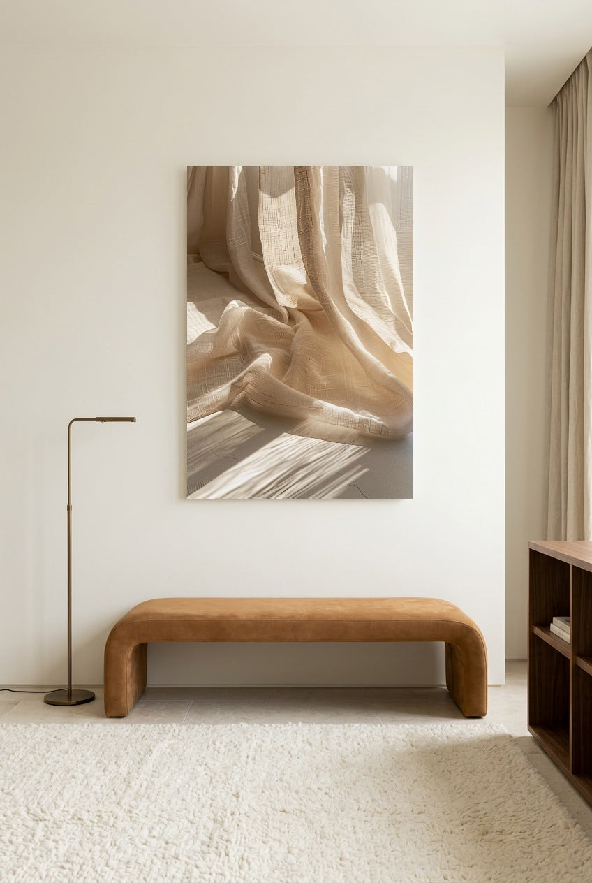 Le Rideau de Lin — Poster ohne Rahmen in einem Lesezimmer