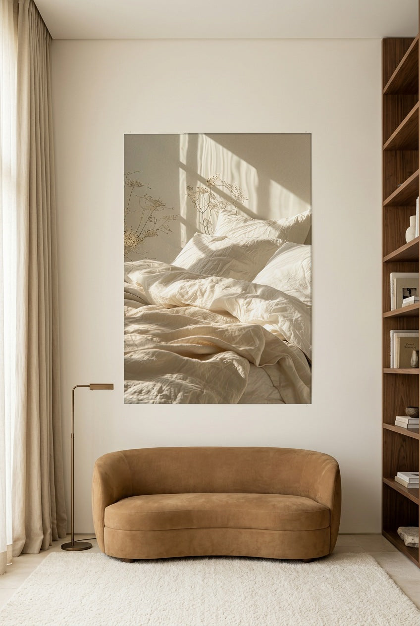 Le Lit du Matin — unframed poster in a reading room