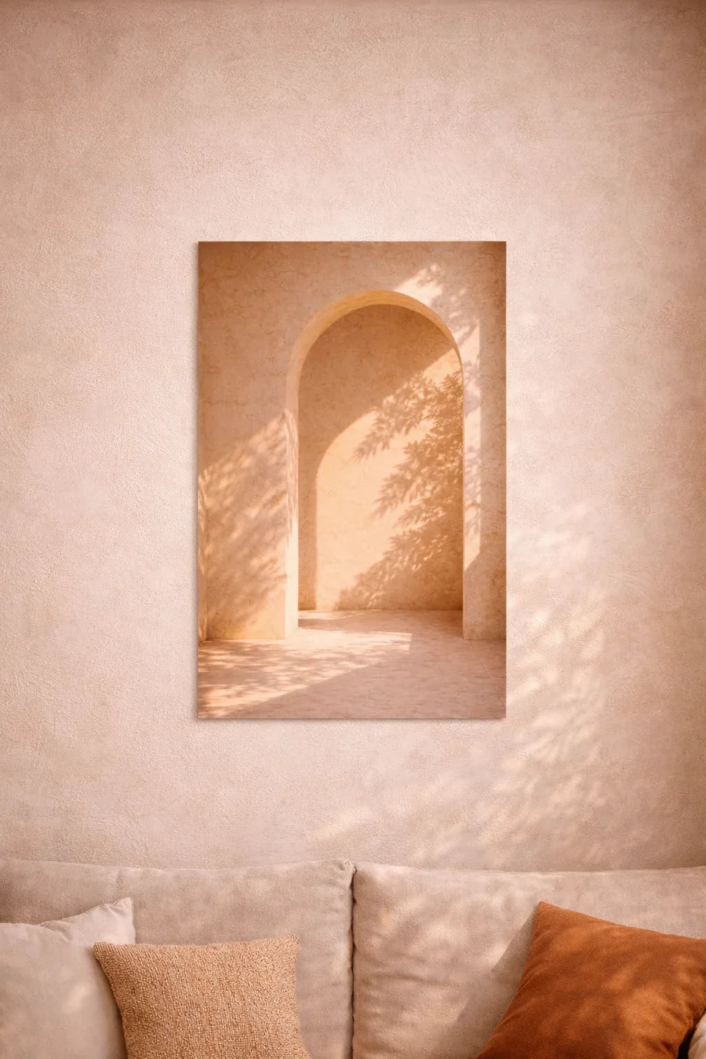 Arche Solaire — Affiche Murale Minimaliste Beige Architecture Méditerranéenne Et Lumière — affiche murale minimaliste | Cassili-home