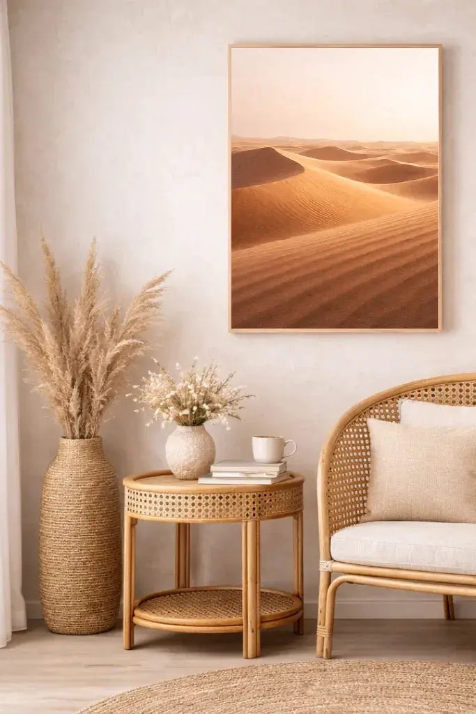 Dunes Dorées — Affiche murale minimaliste or beige inspiration désert — affiche murale minimaliste | Cassili-home