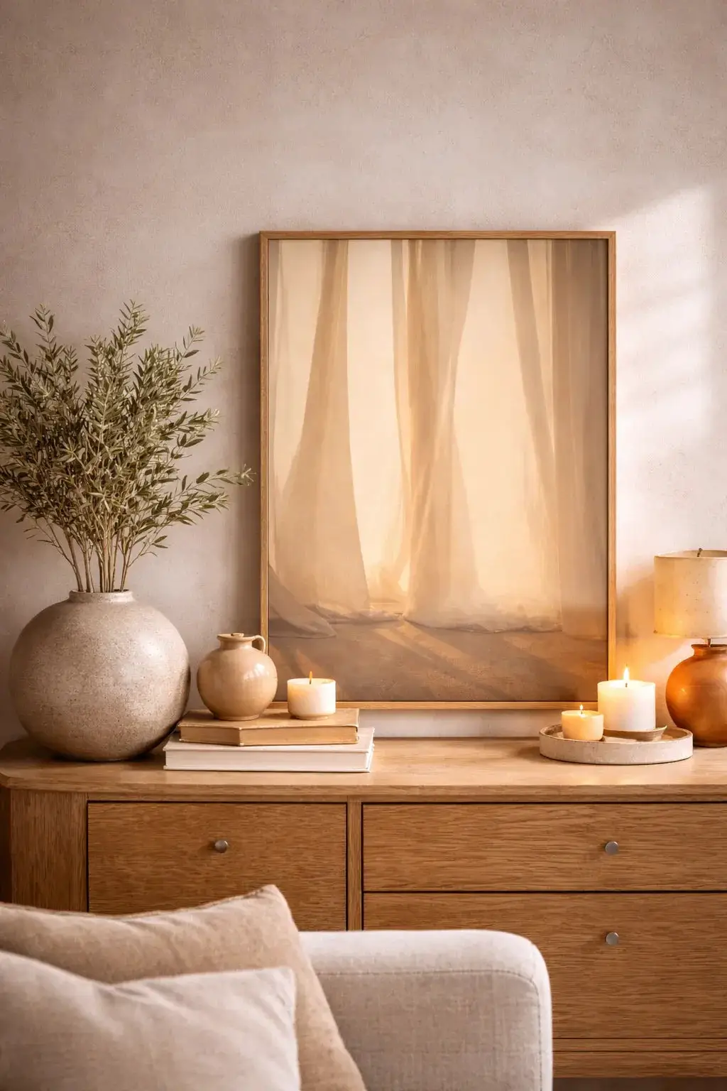 Voile de Lumière — Affiche murale minimaliste beige architecture — affiche murale minimaliste | Cassili-home