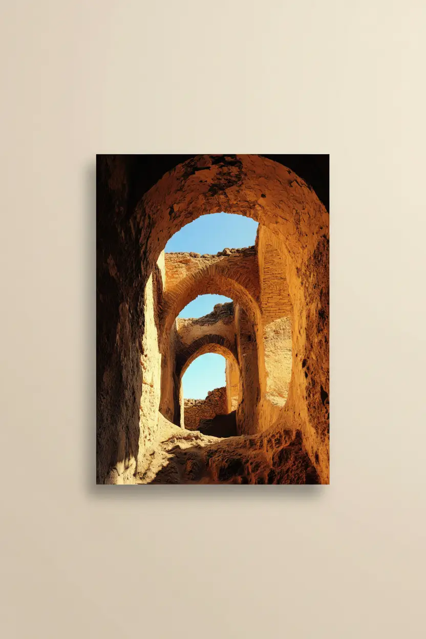 Les Ruines d’Or — Affiche murale minimaliste Ocre Architecture — affiche murale minimaliste | Cassili-home