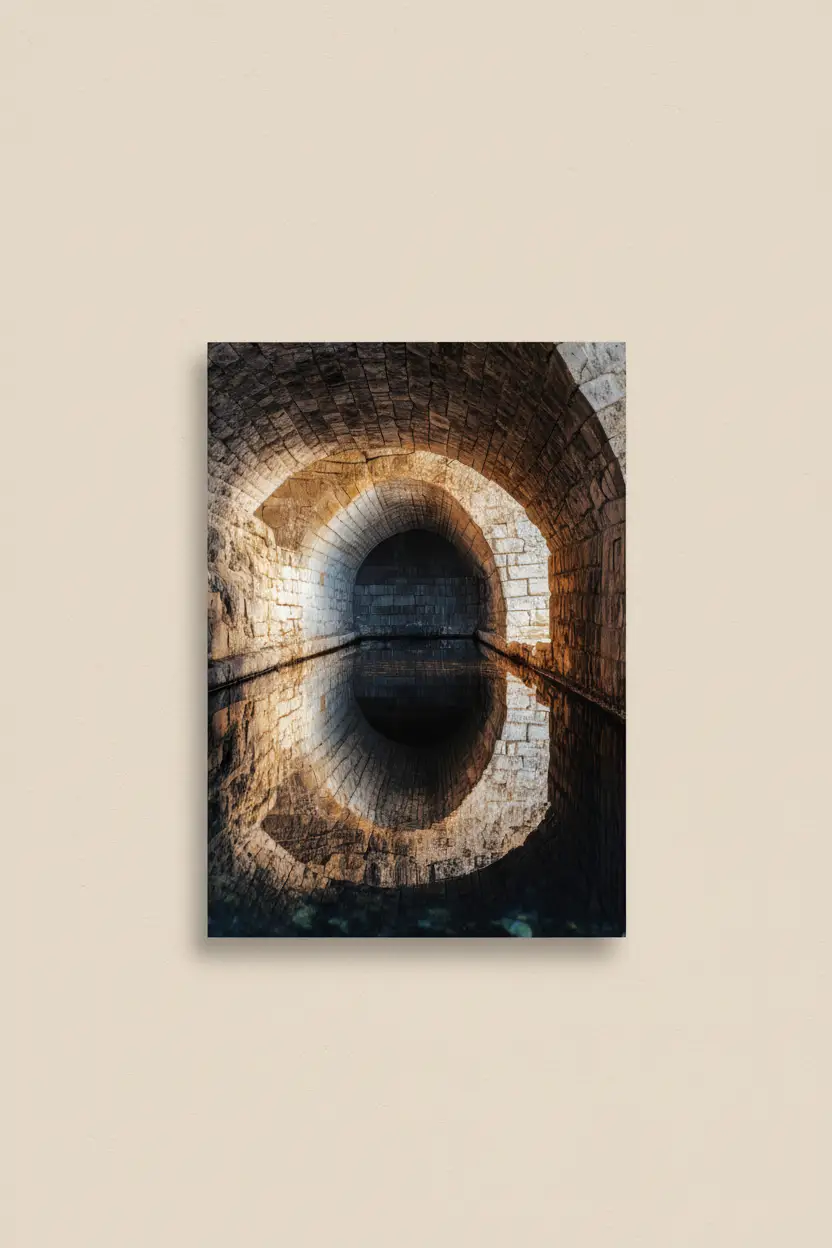 Le Passage Secret — Affiche murale minimaliste gris et beige texture minérale et lumière douce — affiche murale minimaliste | Cassili-home