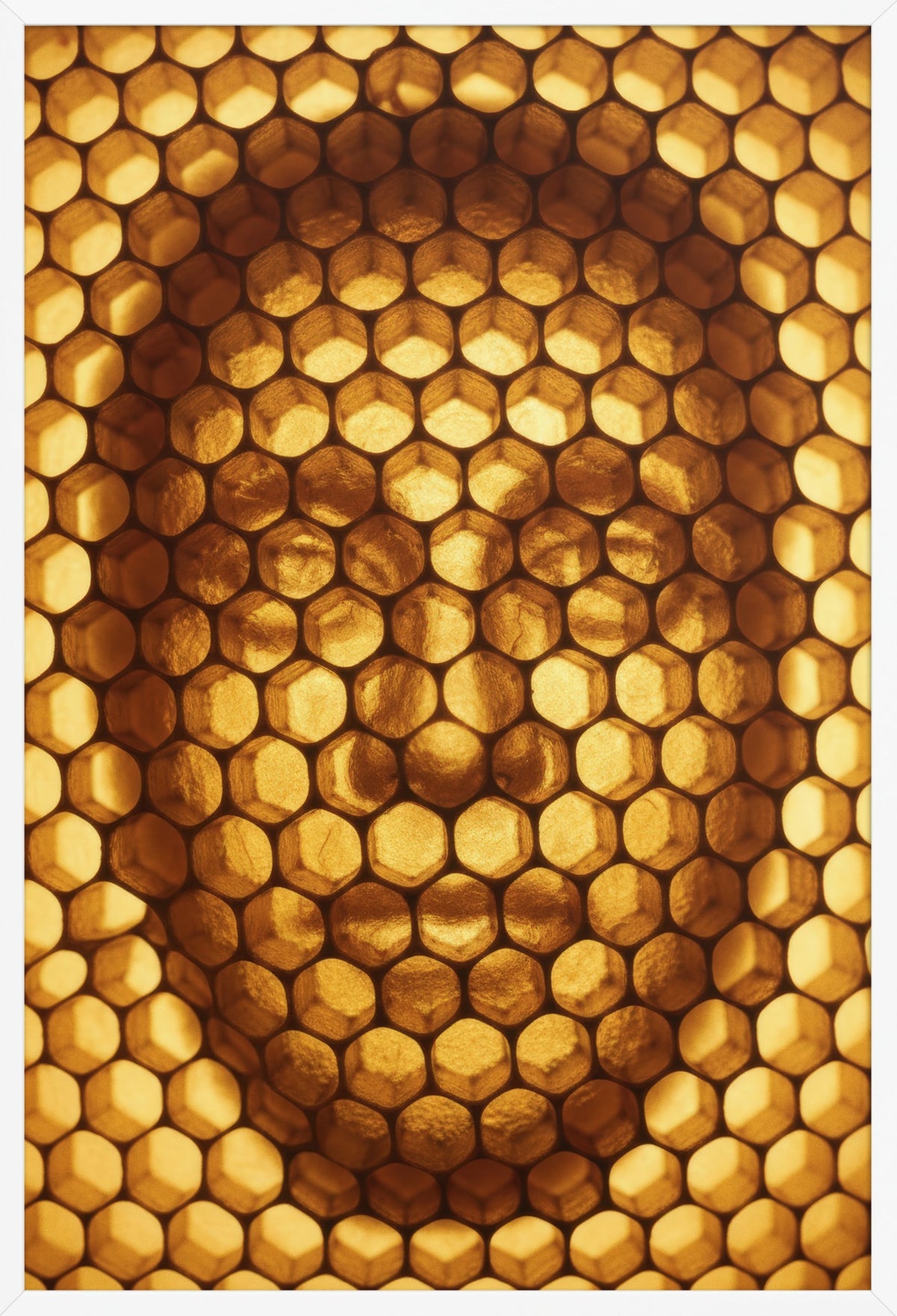 Gold Cells — poster in a white frame, front view