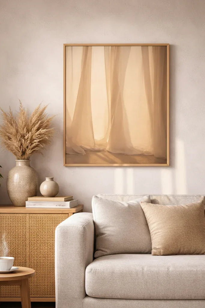 Voile de Lumière — Affiche murale minimaliste beige architecture — affiche murale minimaliste | Cassili-home
