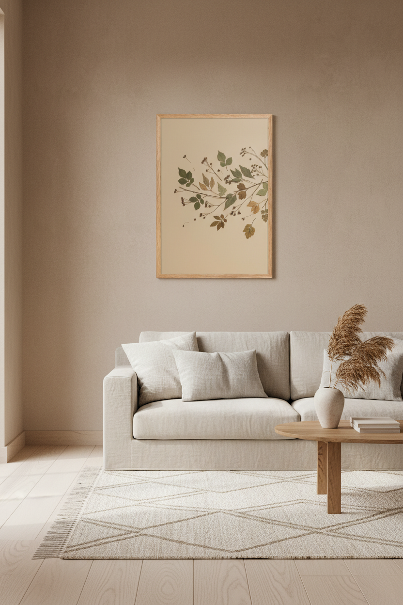 Herbier Sauvage — Affiche murale minimaliste beige et brun inspiration botanique — affiche murale minimaliste | Cassili-home