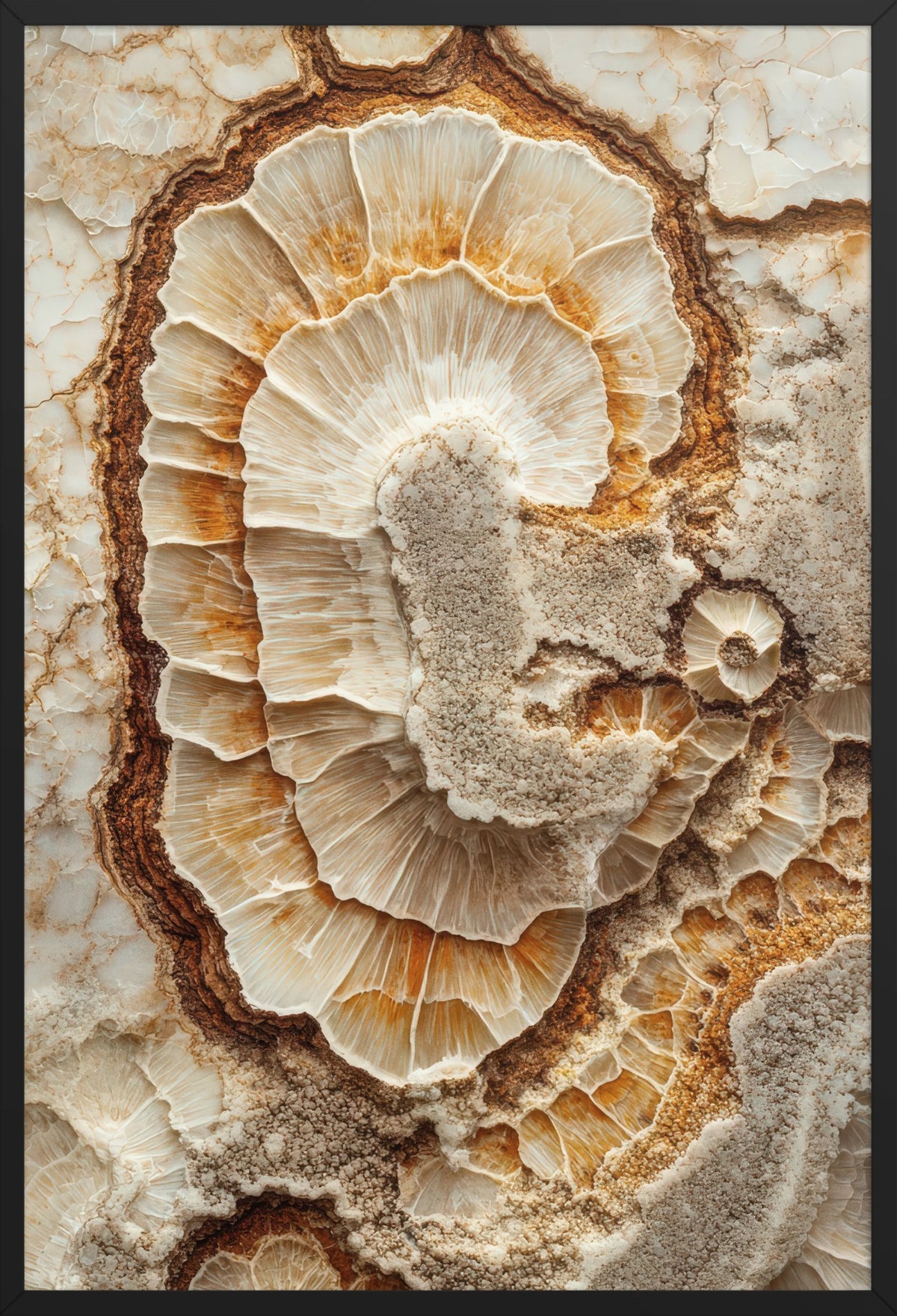 Ammonite — poster in a black frame, front view