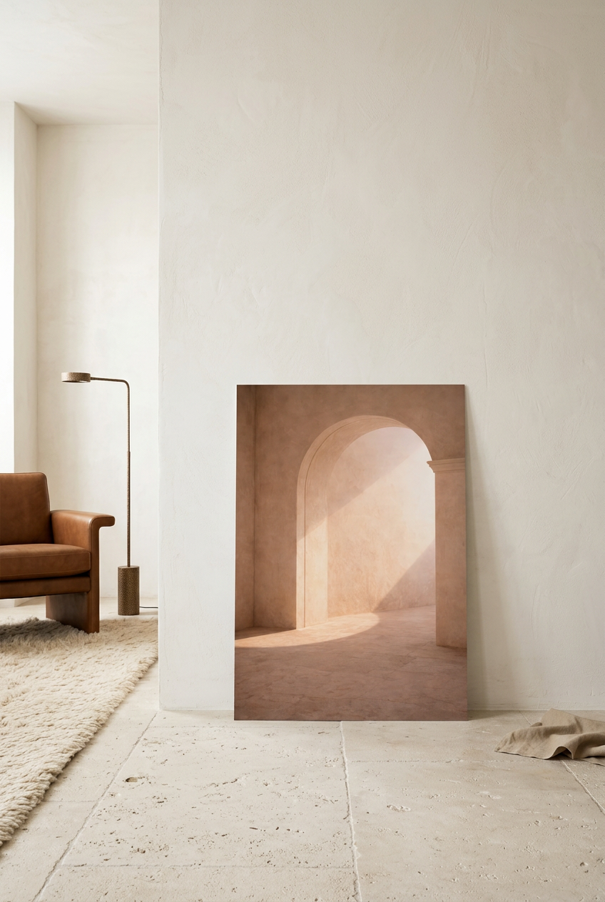 Arch of Light — unframed poster leaning on the floor