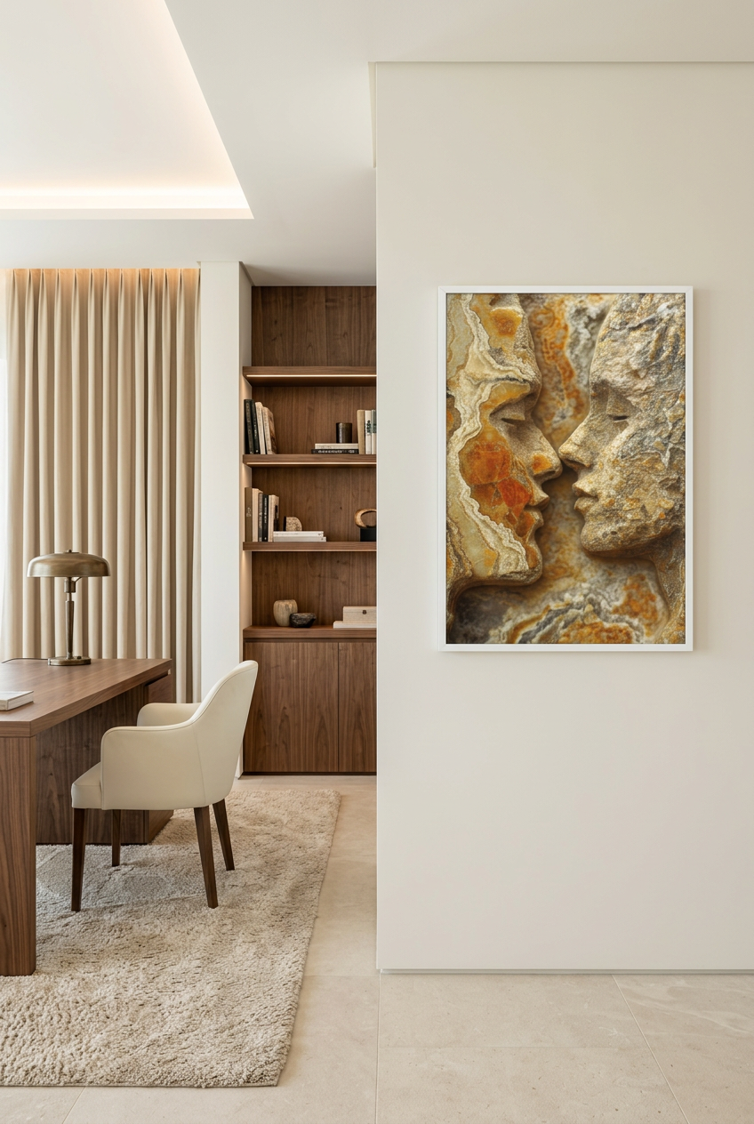 Ember — poster in a white frame in a home office