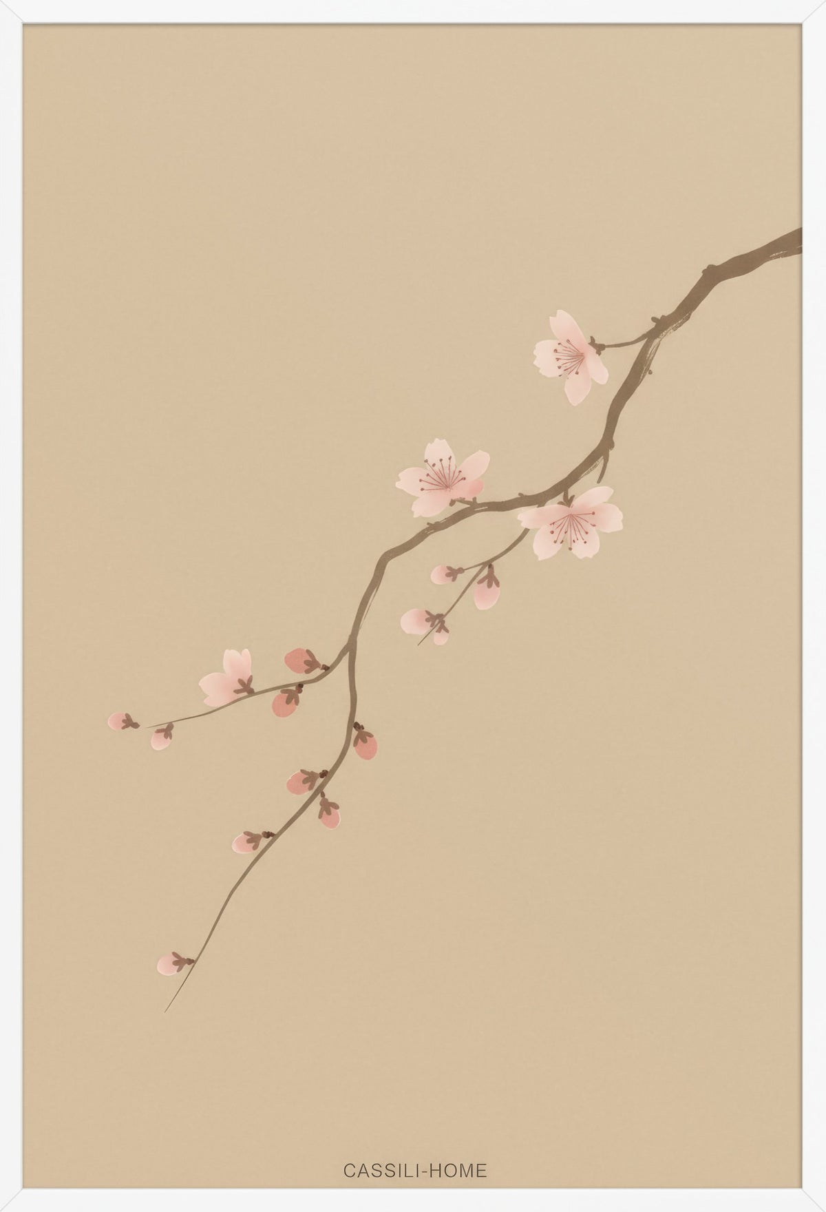 Cherry Blossom Branch — poster in a white frame, front view