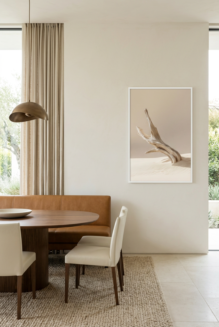Standing Branch — poster in a white frame in a dining room
