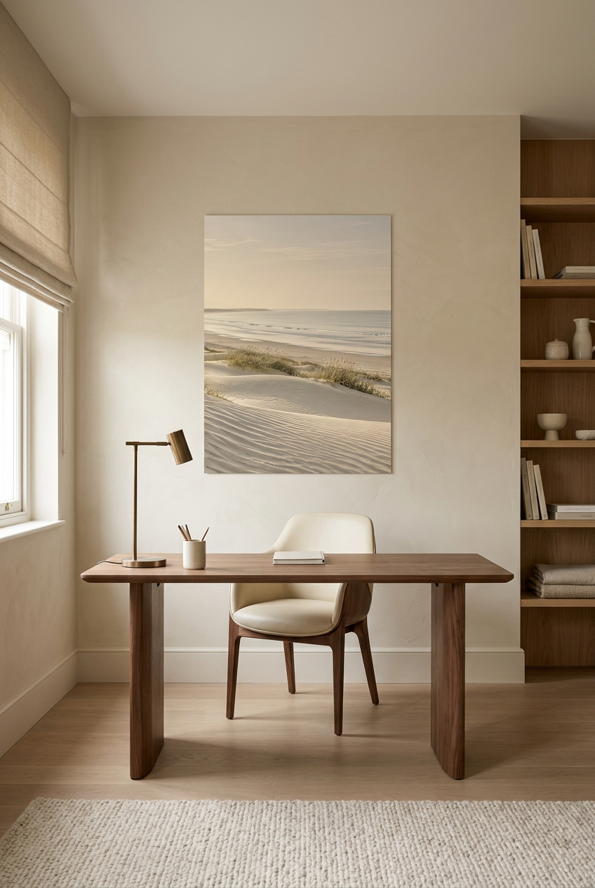 La Dune Blanche — affiche sans cadre dans un bureau