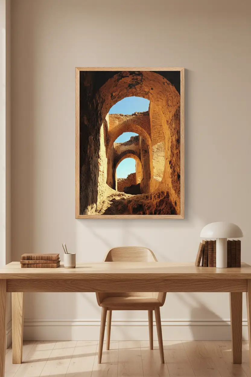 Les Ruines d’Or — Affiche murale minimaliste Ocre Architecture — affiche murale minimaliste | Cassili-home