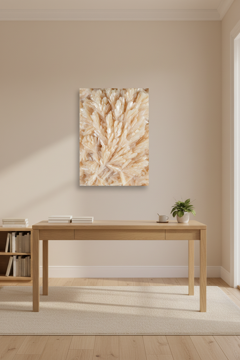 L’Éventail de Cristal — Affiche murale minimaliste crème beige texture minérale — affiche murale minimaliste | Cassili-home