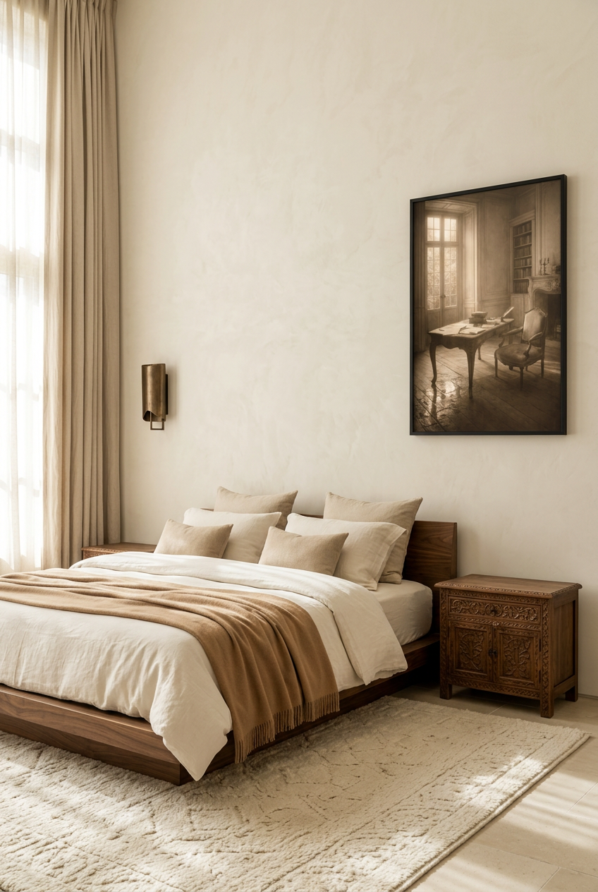 Philosopher's Study — poster in a black frame in a bedroom