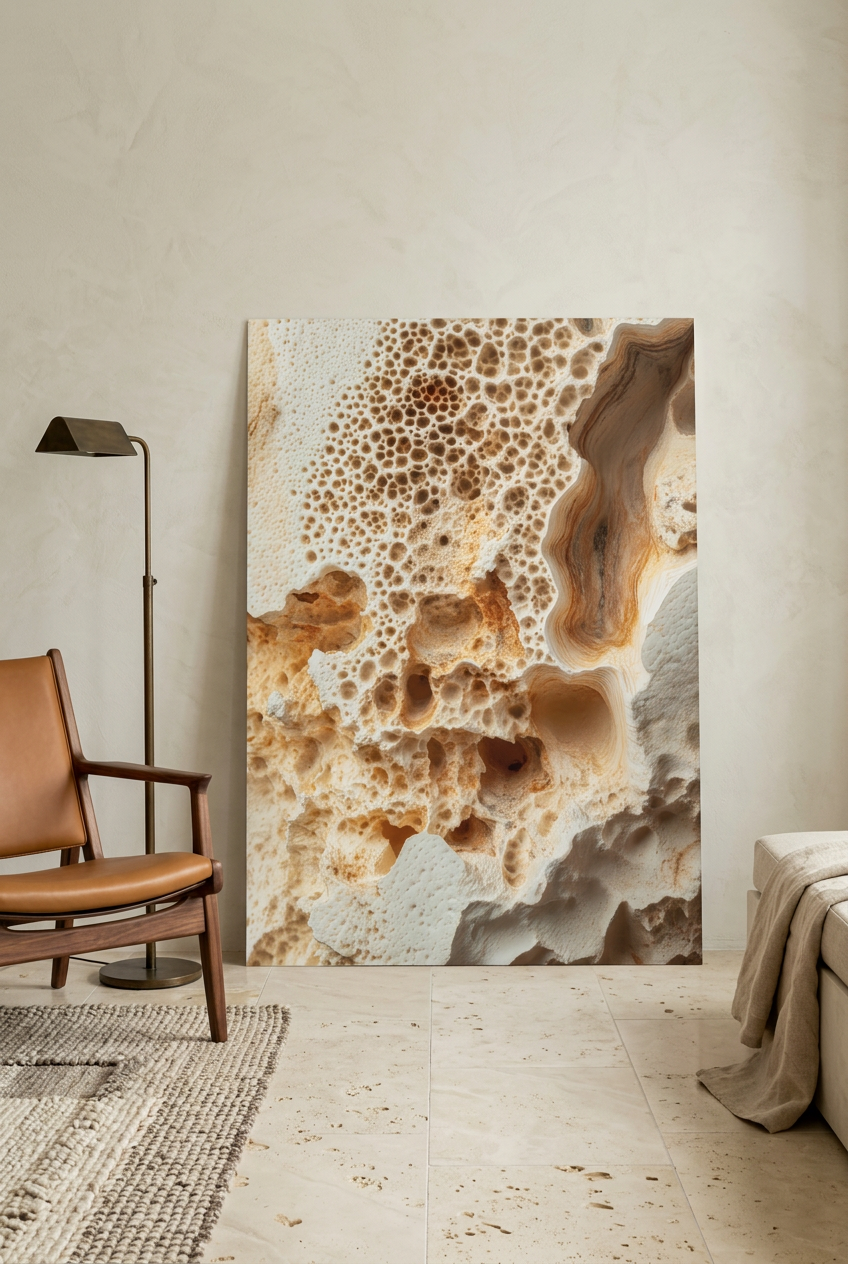 Alveolar Limestone — unframed poster leaning on the floor