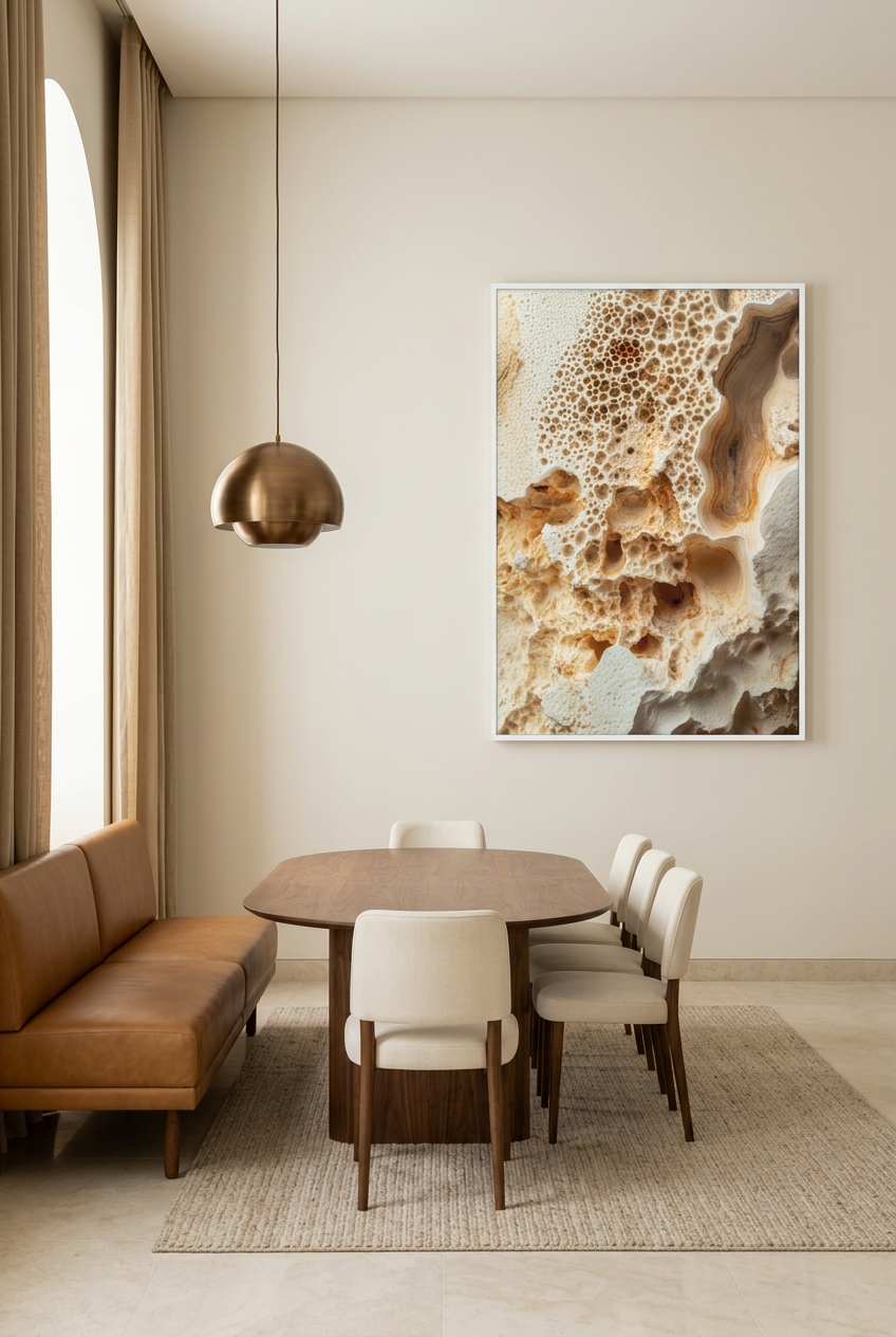 Alveolar Limestone — poster in a white frame in a dining room