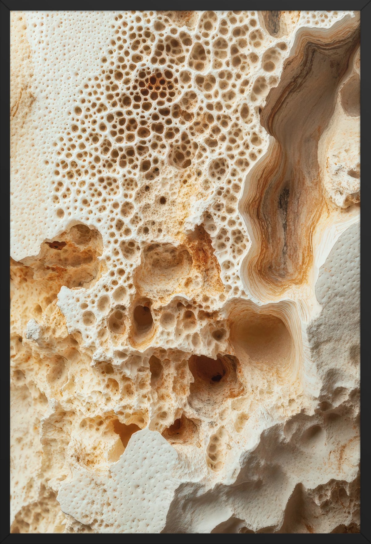 Alveolar Limestone — poster in a black frame, front view