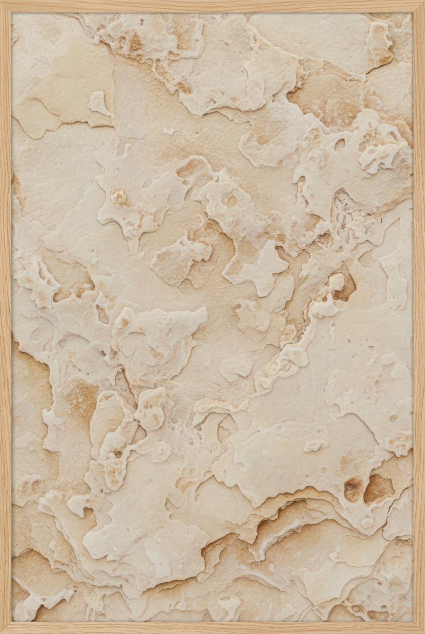 Golden Limestone — poster in a solid oak frame, front view