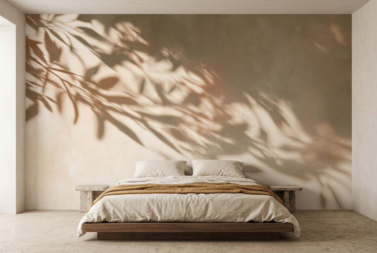Papier peint panoramique L'Olivier cuivré dans une chambre