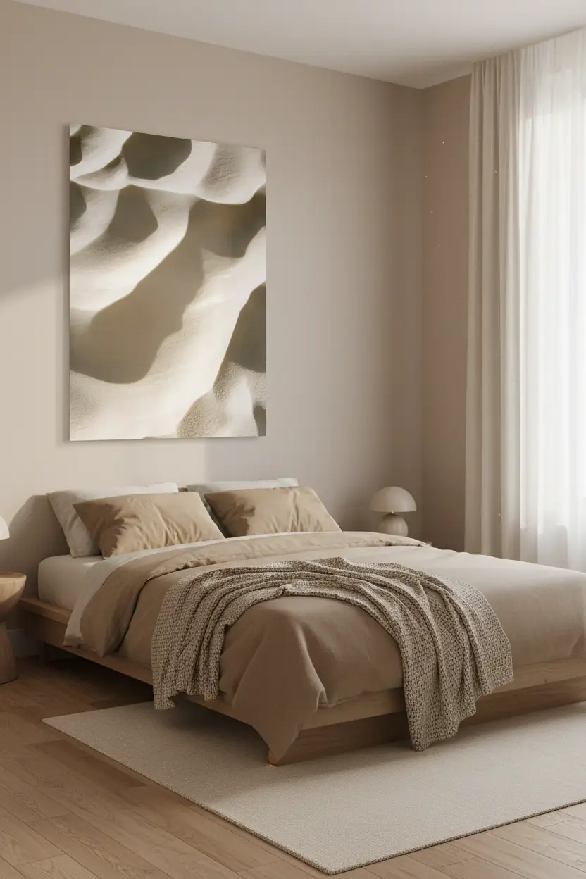Les Vagues de Sable — Affiche murale minimaliste sable et beige désert — affiche murale minimaliste | Cassili-home