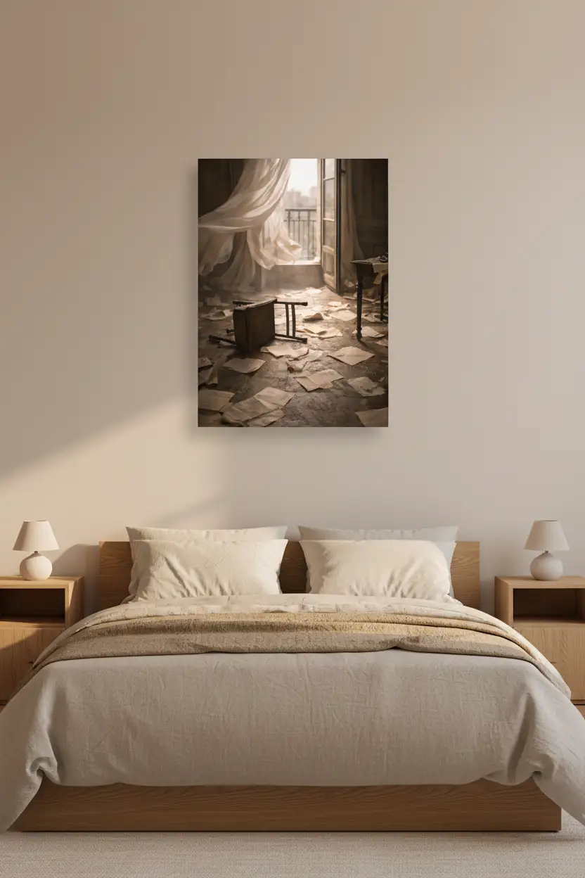 La Chambre Des Lettres — Affiche Murale Minimaliste Beige Lumière — affiche murale minimaliste | Cassili-home