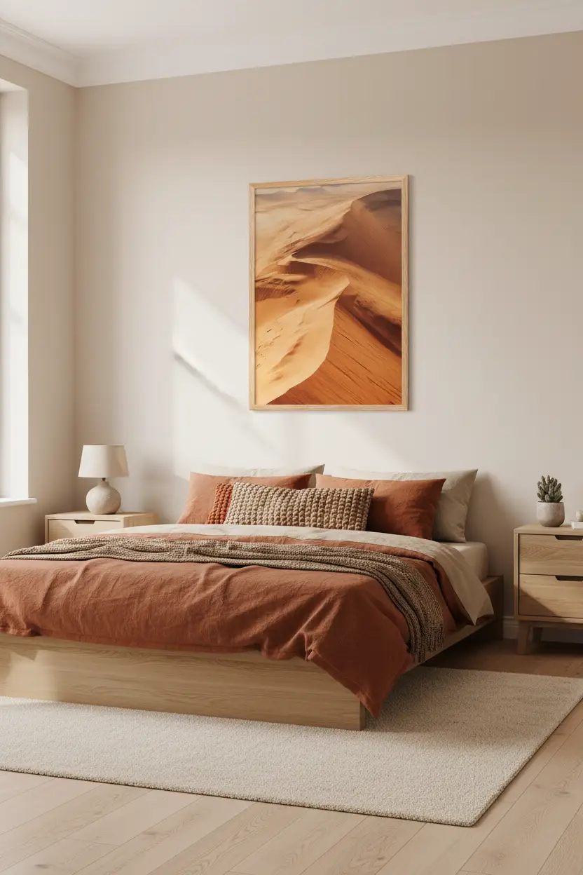 Les Crêtes du Sahara — Affiche murale minimaliste terracotta désert — affiche murale minimaliste | Cassili-home