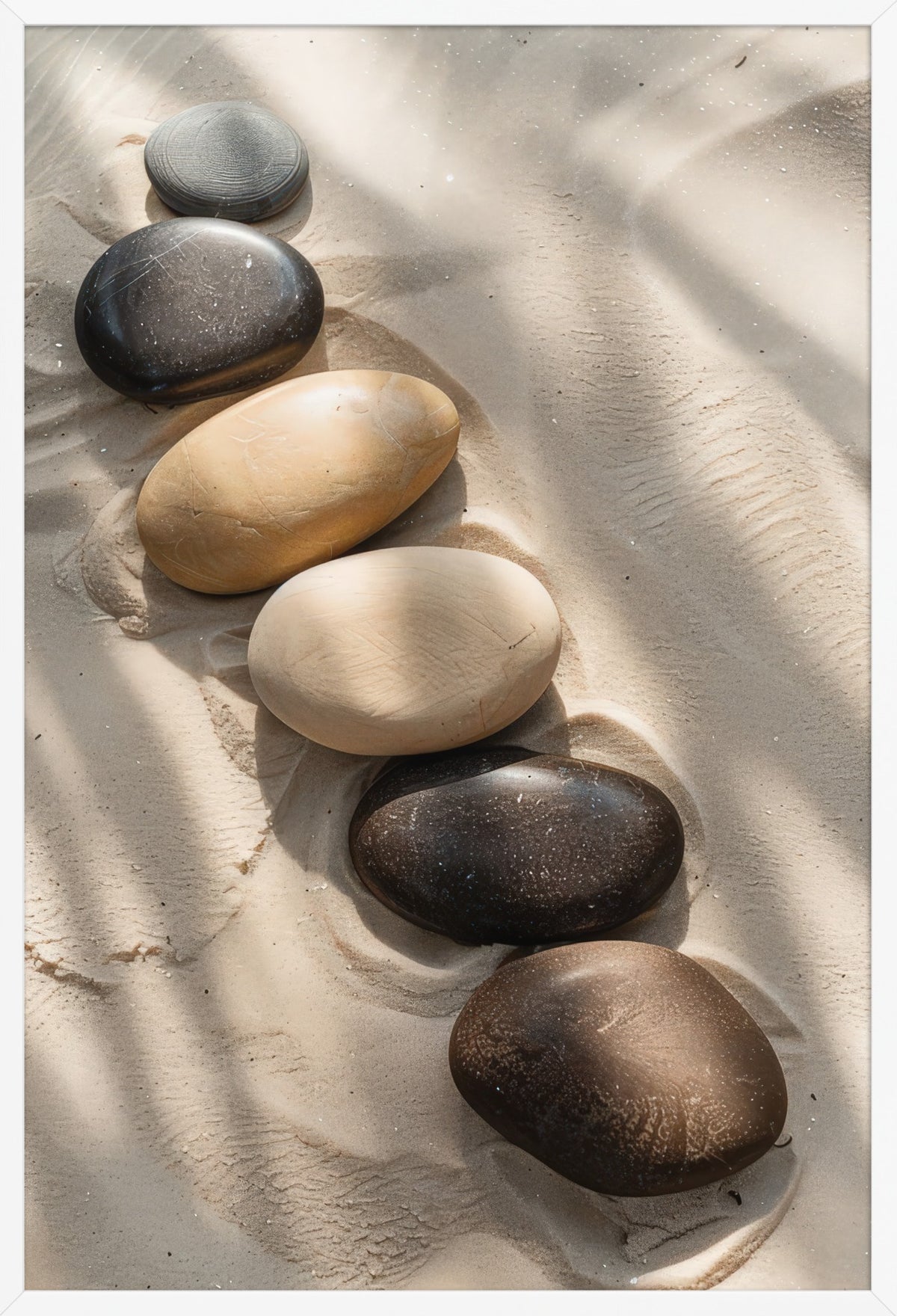 Pebble Path — poster in a white frame, front view