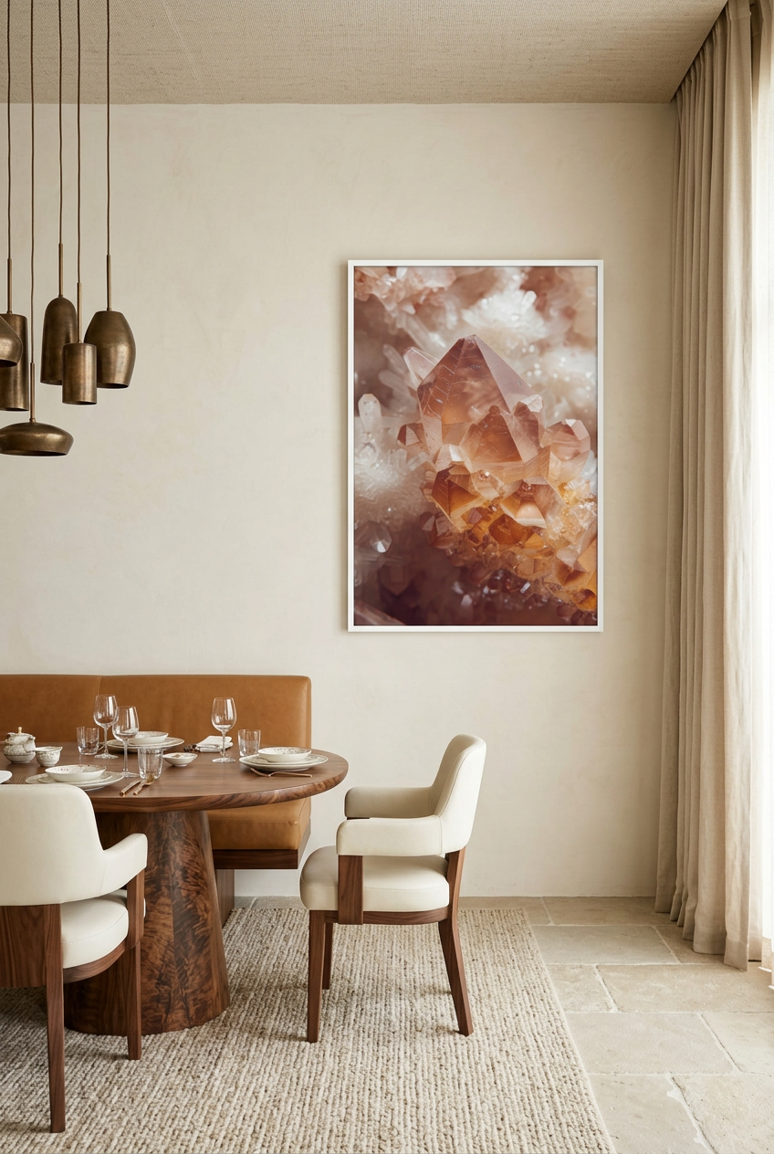Citrine — poster in a white frame in a dining room