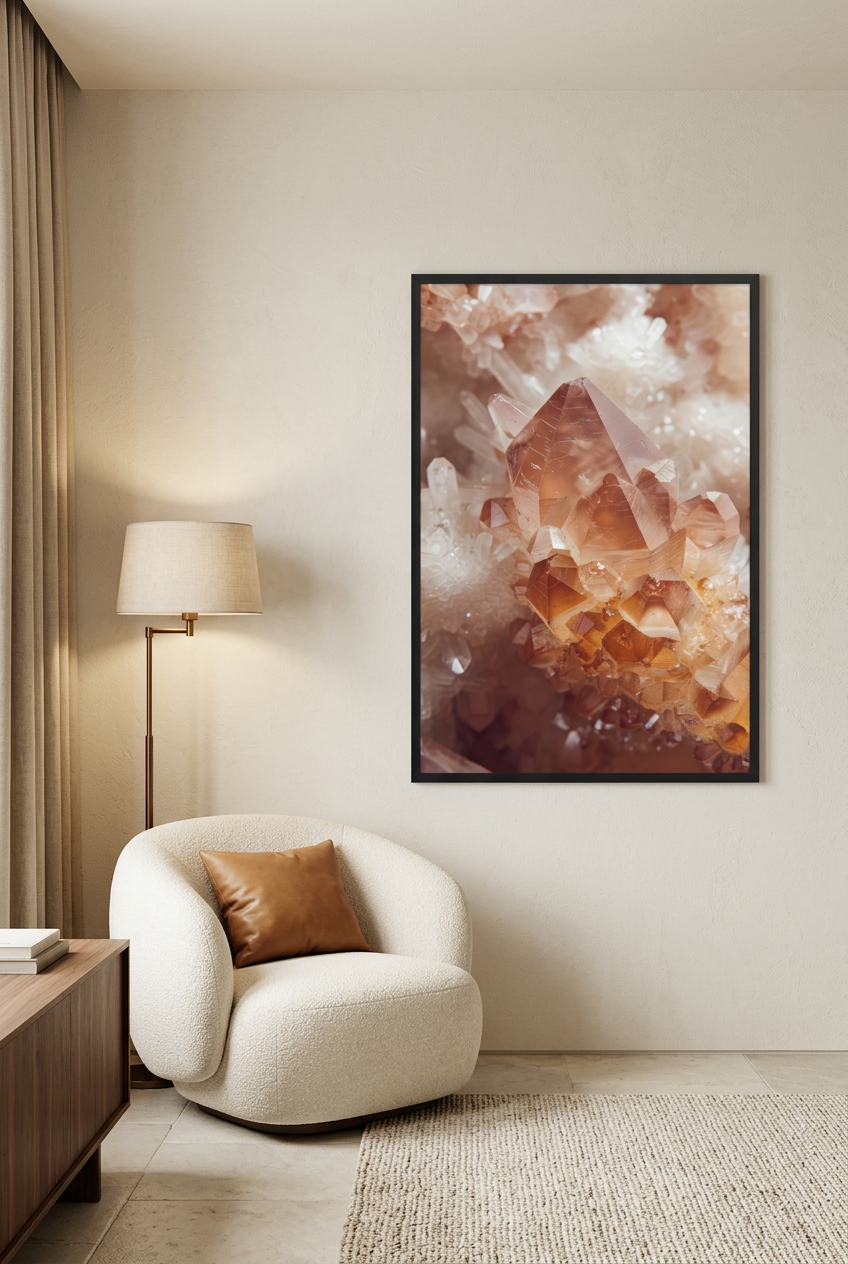 Citrine — poster in a black frame in a living room